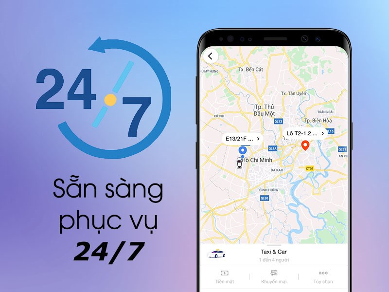 Tải GV - Ứng dụng đặt xe hơi, xe máy và Taxi nhanh chóng, tiện lợi