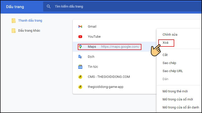 Thủ Thuật Quản Lý Dấu Trang (Bookmark) Trên Google Chrome