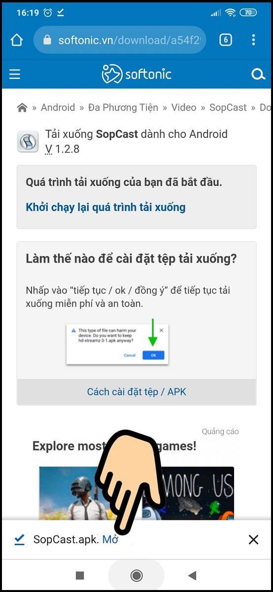 Hướng dẫn Tải và Cài đặt SopCast APK Xem Bóng Đá Miễn Phí Trên Android