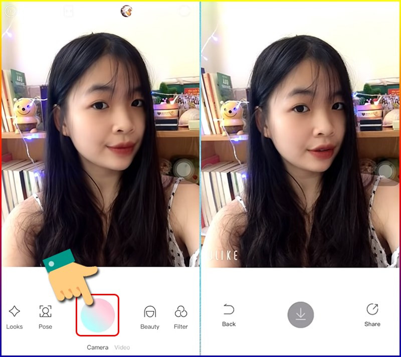 ALT: Chọn bộ lọc và hiệu ứng trước khi chụp ảnh trên Ulike