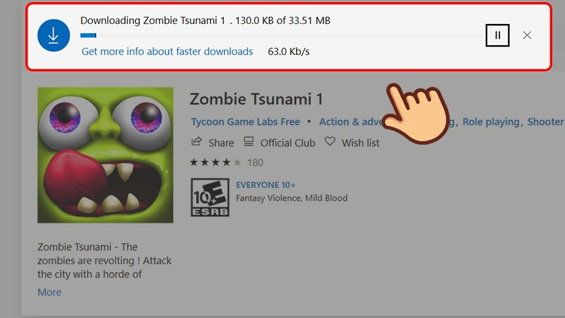 alt: Giao diện game Zombie Tsunami trên PC