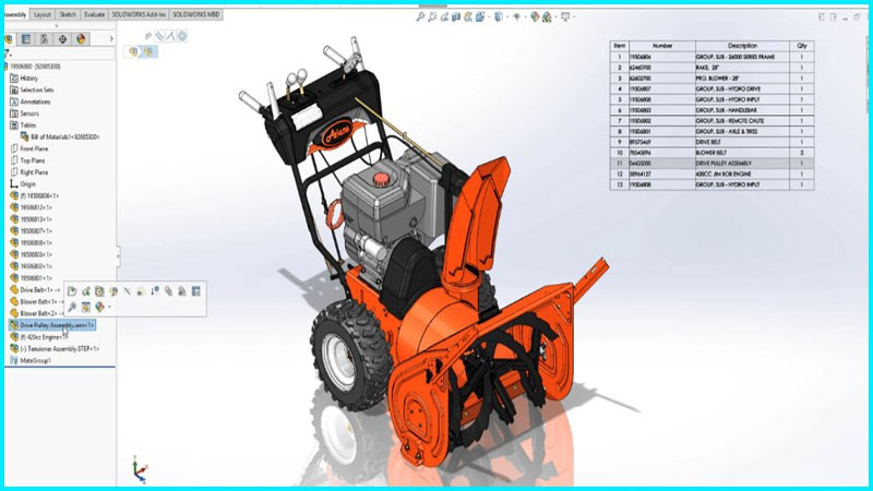 alt: Hình ảnh minh họa giao diện trực quan và dễ sử dụng của Solidworks.