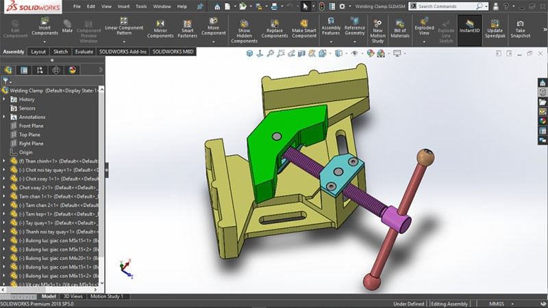 alt: Hình ảnh minh họa tính năng tích hợp CAD/CAM/CAE của Solidworks.