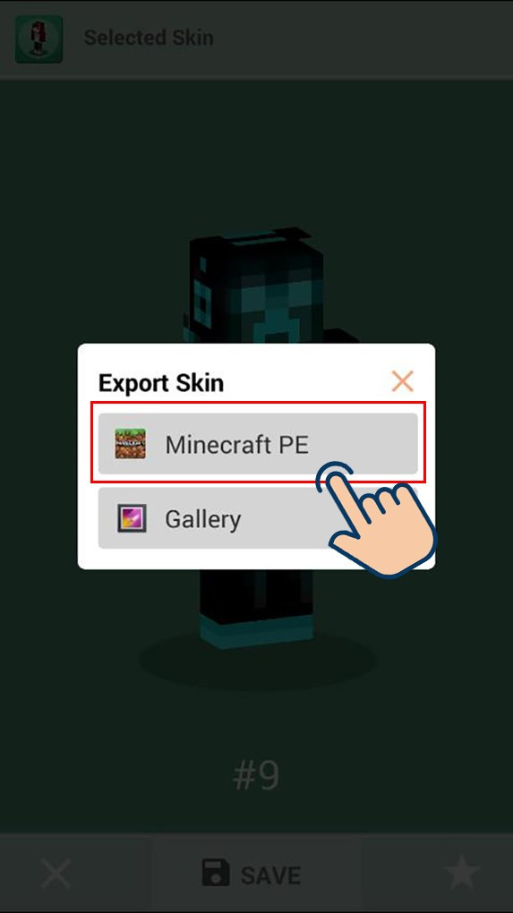 Alt: Lựa chọn Minecraft PE để áp dụng skin