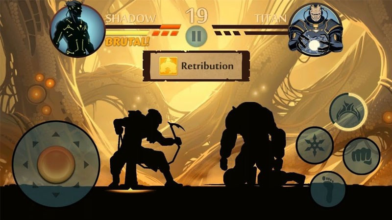 alt: Màn hình game Shadow Fight 2 trên điện thoại Android