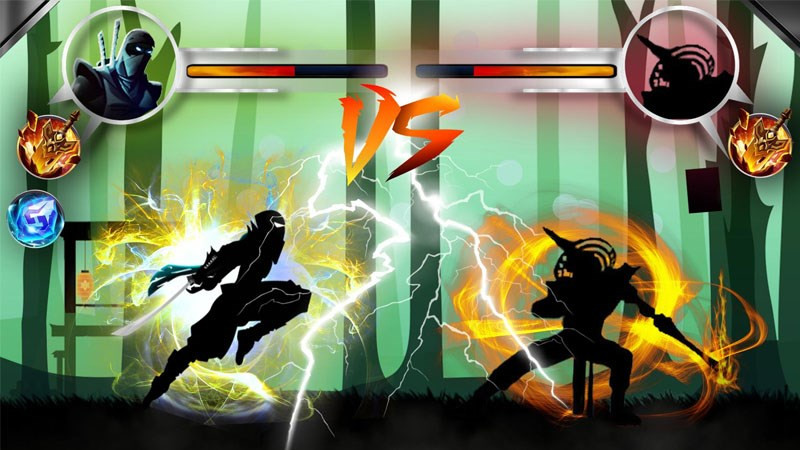 alt: Màn hình game Shadow Fight 2 trên iPhone