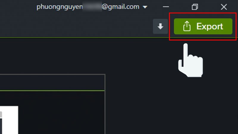 alt: Nút Export trong Camtasia