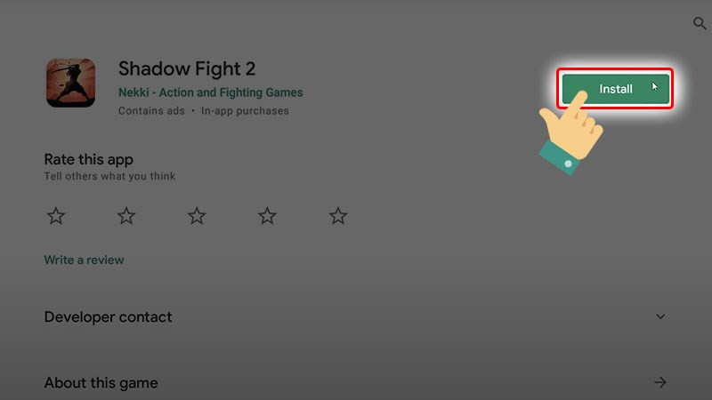 alt: Nút Install trên LDPlayer để cài đặt game Shadow Fight 2