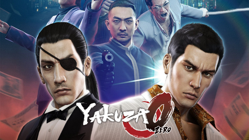 alt text: Bìa game Yakuza 0 với hình ảnh nhân vật Kazuma Kiryu