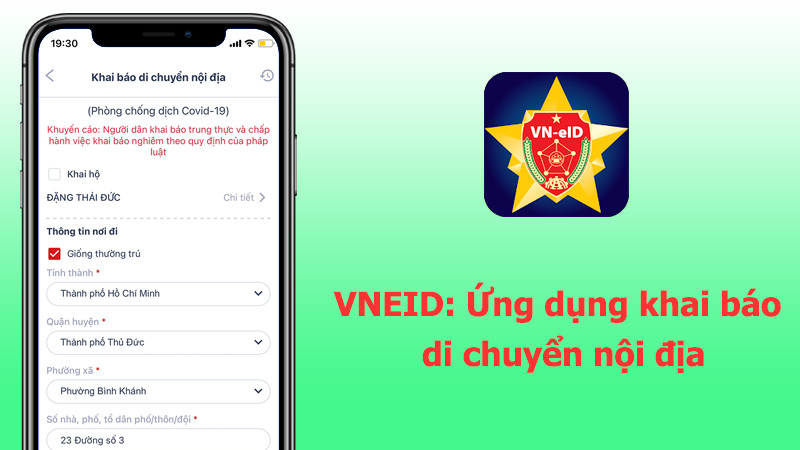 alt text: Các tính năng chính của ứng dụng VNEID