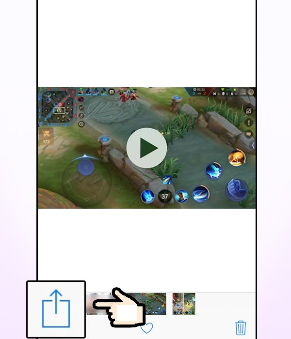 alt text: Chia sẻ video từ thư viện ảnh