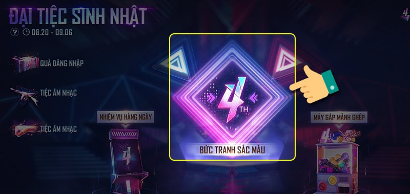 alt text: Chọn sự kiện Bức Tranh Sắc Màu Free Fire