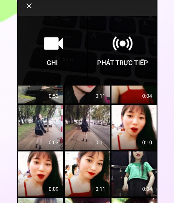 alt text: Chọn video từ thư viện