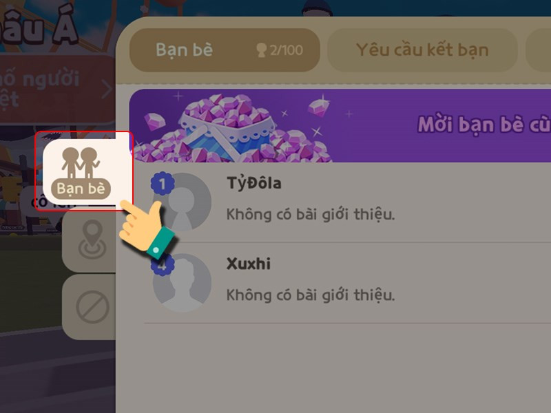 alt text: Danh sách bạn bè trong Play Together