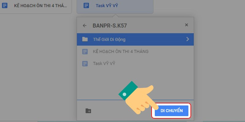 alt text: Di chuyển thư mục trên Google Drive máy tính