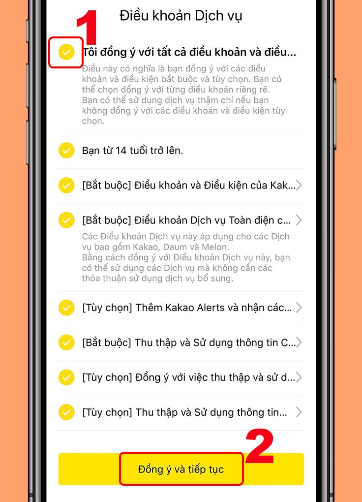 alt text: Đồng ý điều khoản sử dụng KakaoTalk