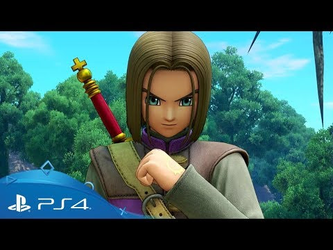 alt text: Dragon Quest XI - Khám phá thế giới Erdrea và chiến đấu chống lại quái vật