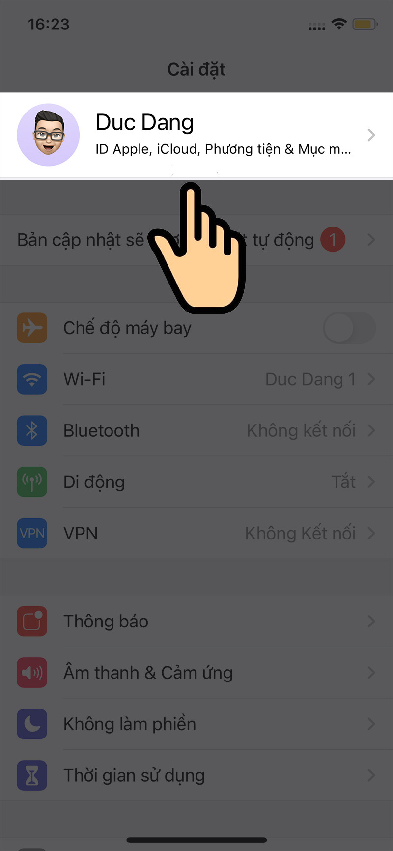 alt text: Hình ảnh minh họa giao diện chọn tài khoản Apple ID