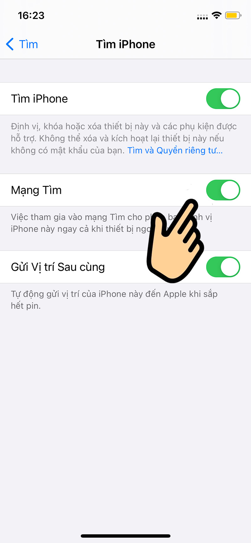 alt text: Hình ảnh minh họa giao diện Tìm iPhone trên iPhone