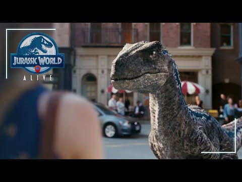 alt text: Jurassic World Alive, game AR cho phép người chơi tương tác với khủng long