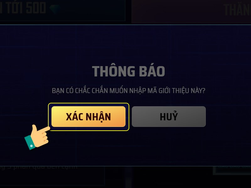 alt text: Nhập mã giới thiệu Free Fire