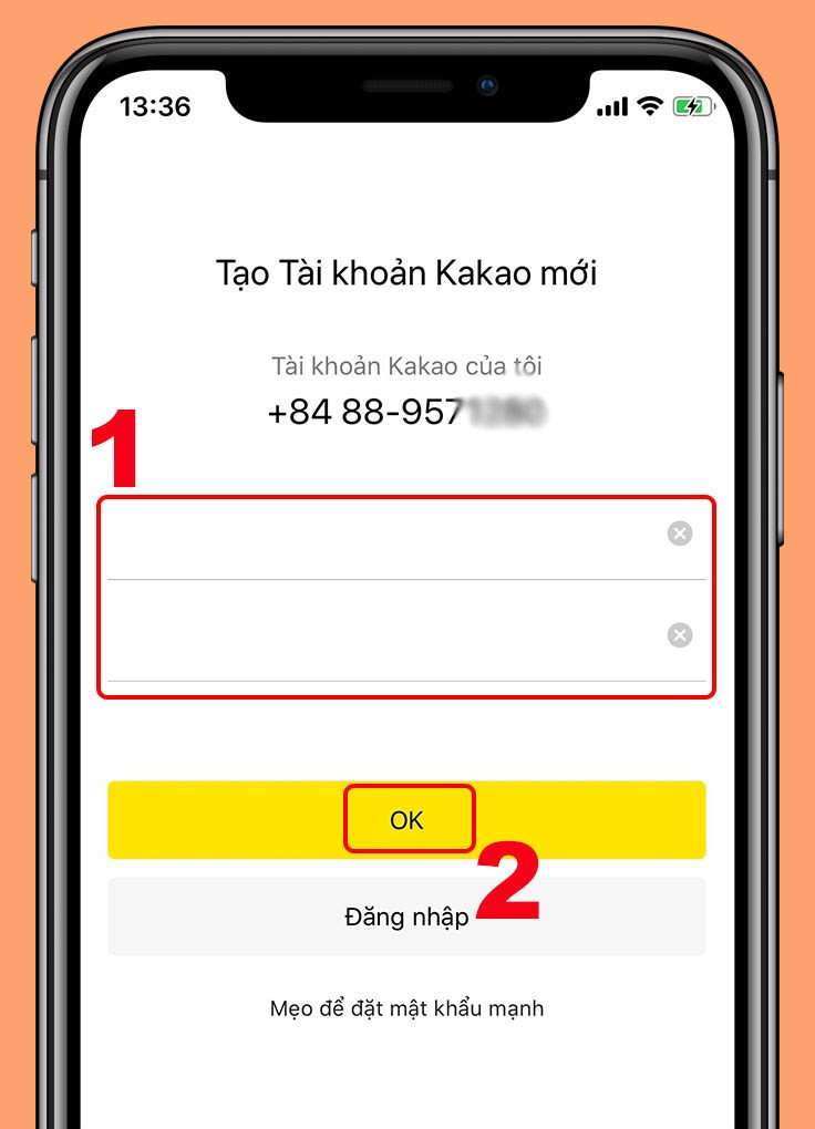 alt text: Tạo mật khẩu KakaoTalk