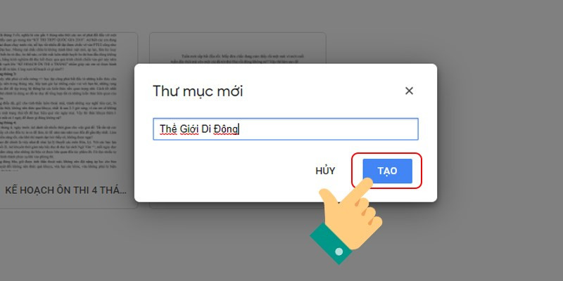 alt text: Tạo thư mục mới trên Google Drive máy tính