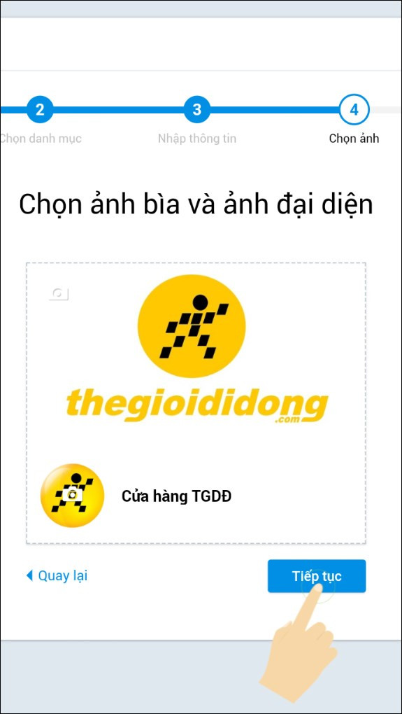 alt text: Thêm ảnh bìa, ảnh đại diện Zalo Page