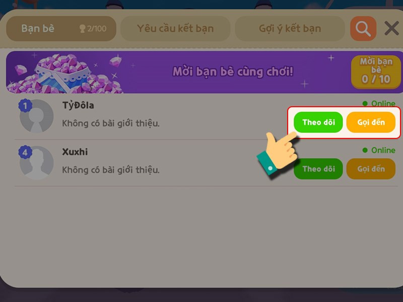 alt text: Theo dõi bạn bè trong Play Together