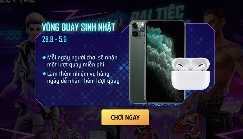 alt text: Vòng quay sinh nhật Free Fire