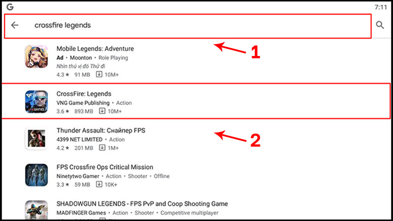 alt: Tìm kiếm Crossfire: Legends trên Google Play