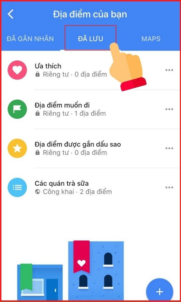 alt=Chọn địa điểm đã lưu trên Google Maps