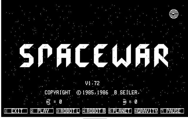 alt="Game Spacewar trên hệ điều hành MS-DOS"