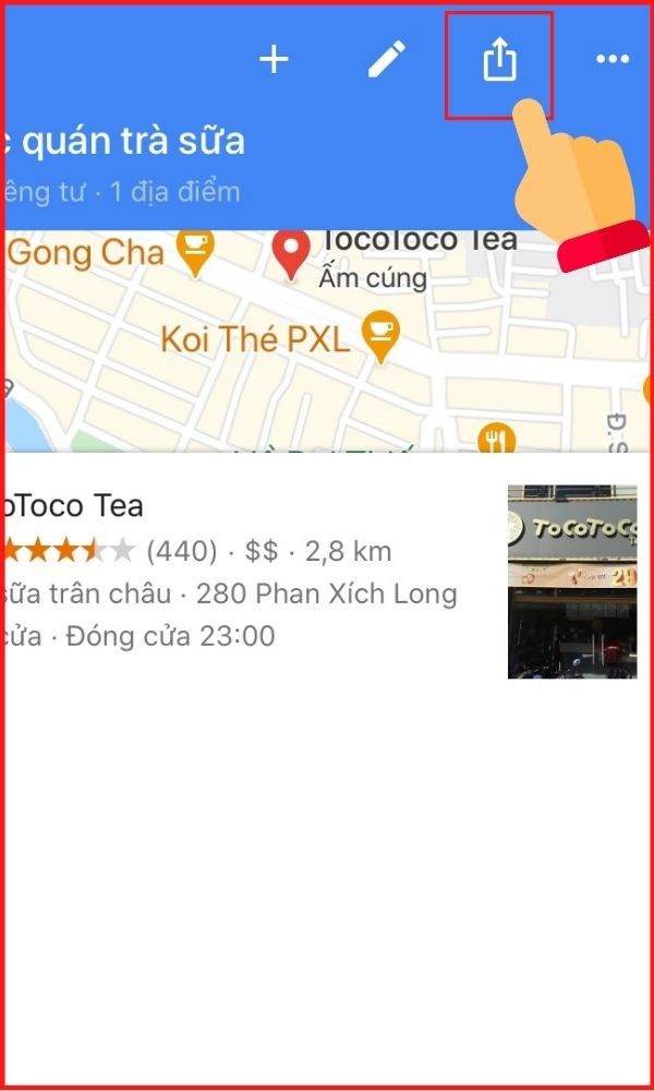 alt=Nhấn biểu tượng chia sẻ để chia sẻ địa điểm trên Google Maps