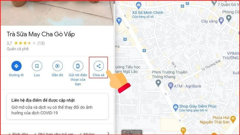 alt=Nhấn nút Chia sẻ để chia sẻ địa điểm trên Google Maps máy tính