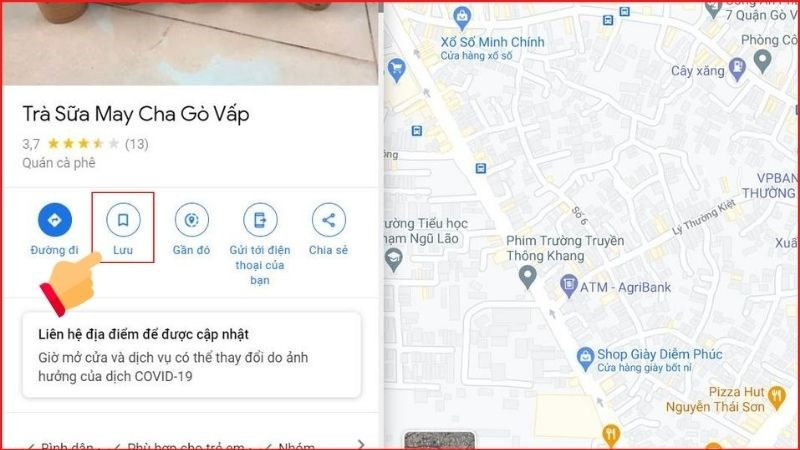 alt=Nhấn nút Lưu để lưu địa điểm trên Google Maps máy tính