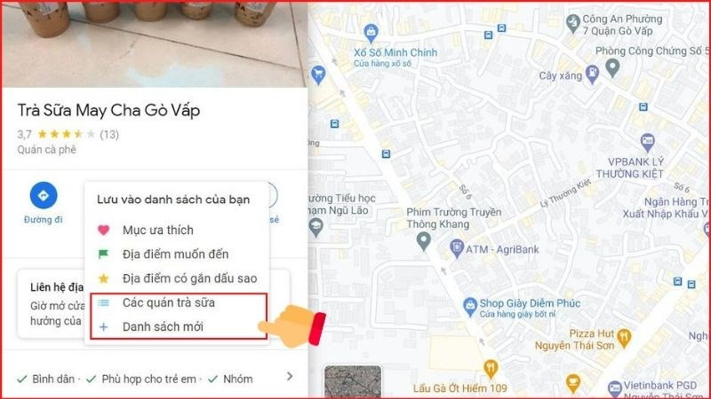 alt=Tạo danh sách địa điểm mới trên Google Maps máy tính