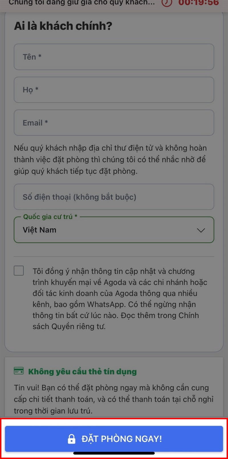 Hướng dẫn đặt phòng Agoda không cần thẻ tín dụng 2024