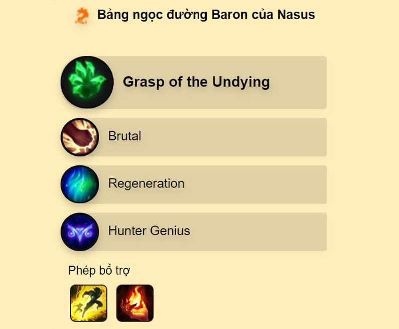 Bảng ngọc Nasus Tốc Chiến