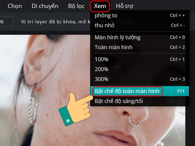 Bật chế độ toàn màn hình