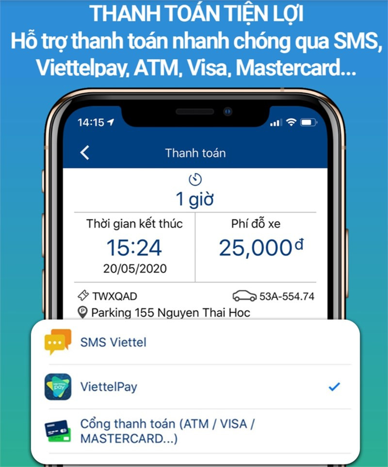 Các phương thức thanh toán trên MyParking