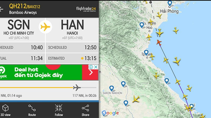 Cách theo dõi chuyến bay bằng Flightradar24 trên điện thoại dễ dàng