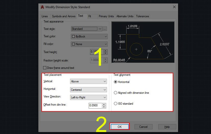 Cách thiết lập đường đo kích thước Dimension trong AutoCAD