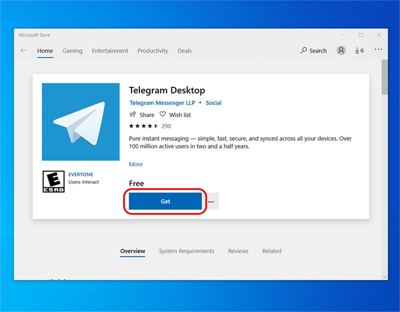 Cài đặt Telegram từ Microsoft Store