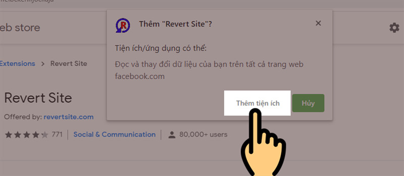 Cài đặt tiện ích Old Layout for Facebook