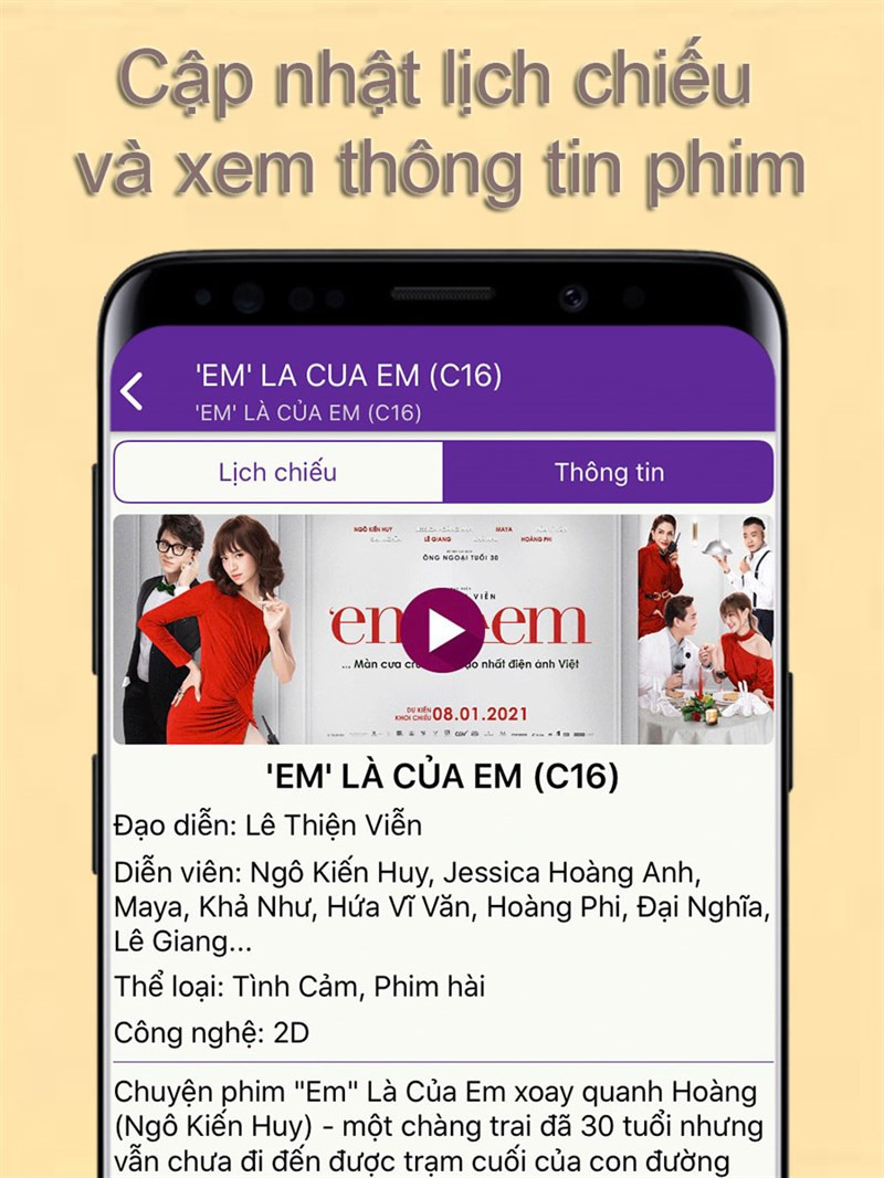 Cập nhật lịch chiếu v&agrave; th&ocirc;ng tin phim nhanh nhất