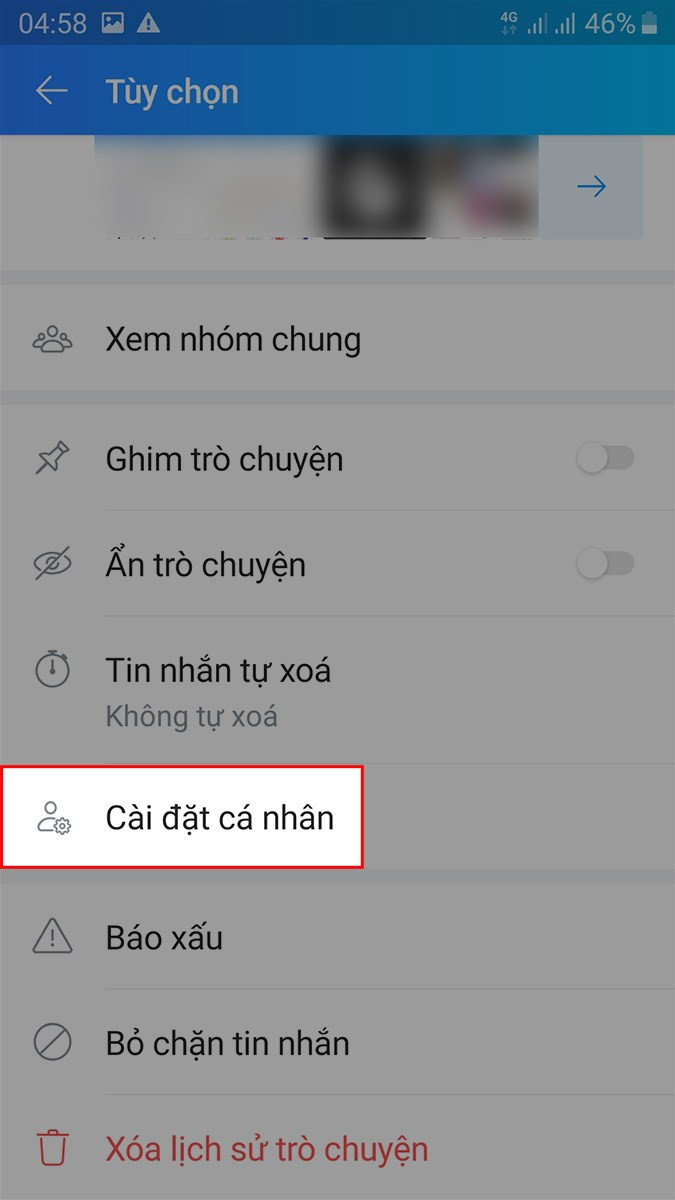 Chặn xem nhật ký