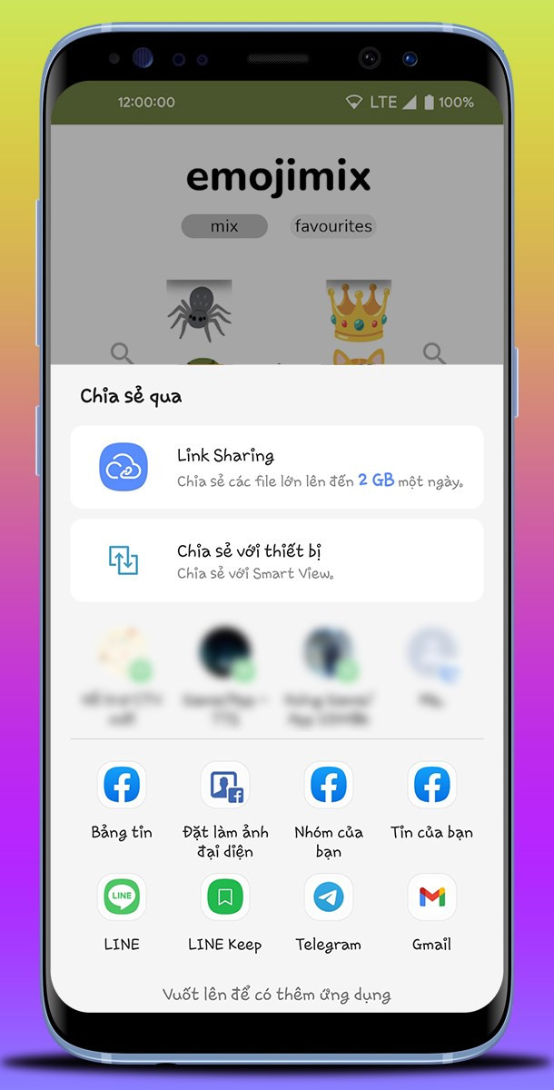 Chia sẻ emoji lên mạng xã hội