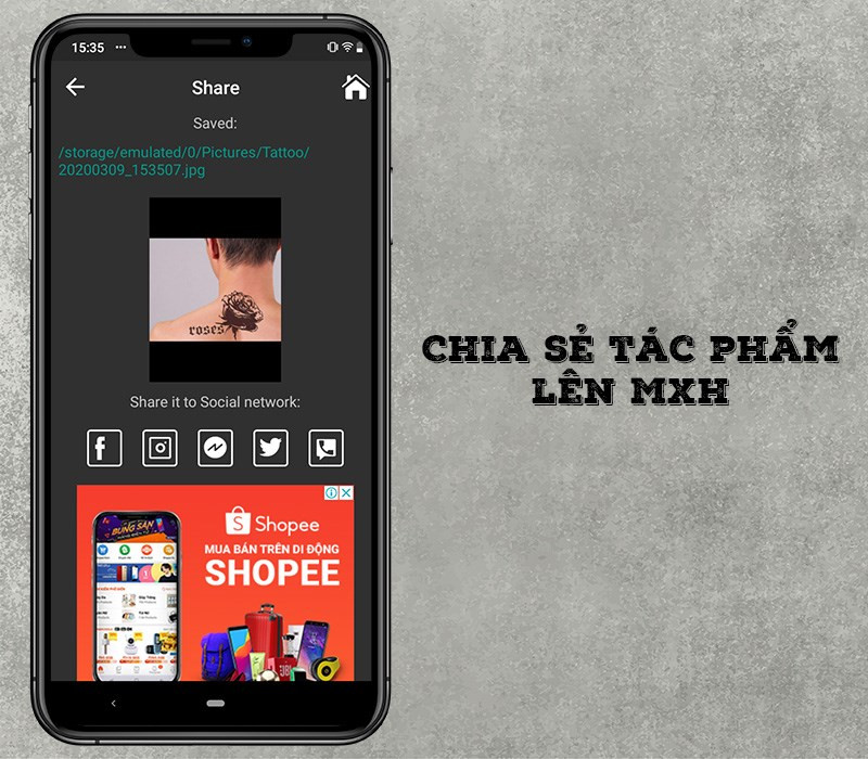 Chia sẻ hình xăm lên mạng xã hội