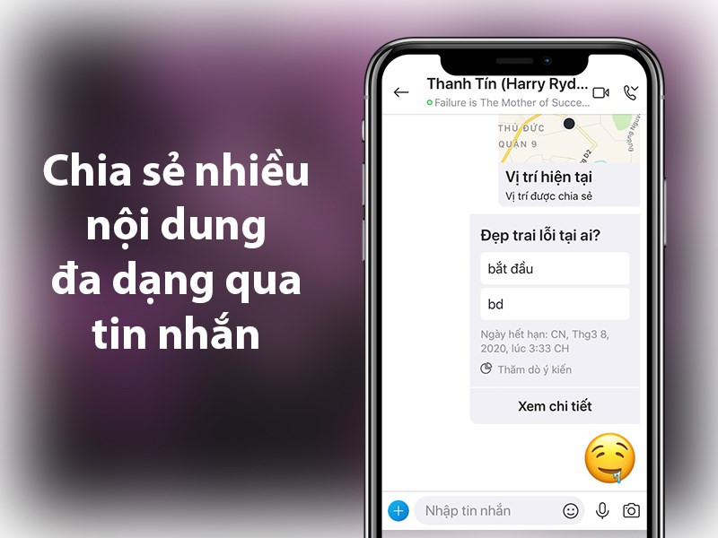 Chia sẻ nội dung qua tin nhắn Skype